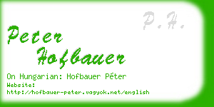 peter hofbauer business card